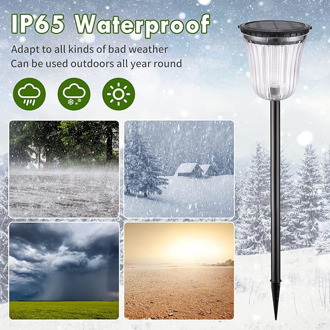Solar Pathway Lights Super Bright 200 lumens with 2-in-1 Warm White and Daylight Modes, Solar Lights Outdoor | Lumora