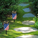 Classic American Flag Solar Lights Outdoor Garden, Waterproof Solar Powered Stake Lights, Christmas Birthday Gifts | Lumora