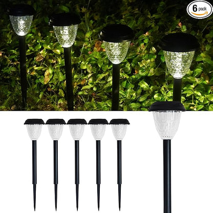Solar-Powered Auto-Sensor Garden Stake Lights IP44 Waterproof All-Weather Frost&Heat Resistant Warm White LED 8-12H Runtime Easy Stake Install TwistOnOff ABS Durable Path/Gdn/Patio
