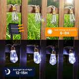 2Pack Solar Outdoor String Lights 24FT Vintage Rope Hemp Solar Lights with 20 Shatterproof Bulbs,8 Modes Solar | Lumora