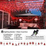 66ft Icicle Lights for Outside, Red Christmas Lights Outdoor Waterproof for House, 640 LED Twinkle Tree Lights with | Lumora