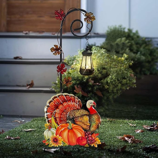 Thanksgiving Turkey Decorations Outdoor,Solar Turkey Garden Stakes,Autumn Fall Decor Yard Stake for Outdoor Garden | Lumora