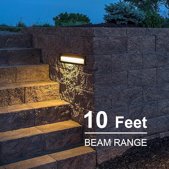 GOODSMANN Low Voltage Step Lights Kits 10.6 Inch Outdoor 12V AC Landscape Stair Lights Wired 8PK 6W LED Electric | Lumora