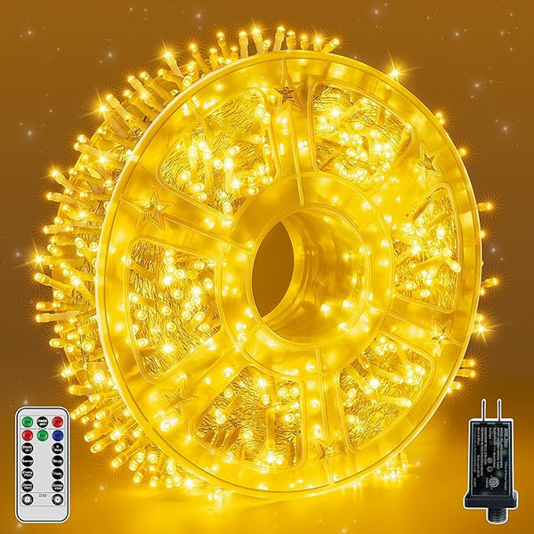 Christmas String Lights 600LED 98FT, Waterproof String Lights with Remote and Timer, 8 Modes Dimmable Christmas | Lumora
