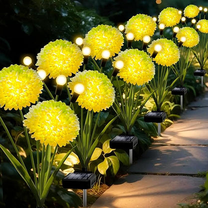 Solar Lights Outdoor Waterproof, 6 Pack Solar Firefly Swaying Lights with Flowers, Flower Light Garden Decor for Outside Yard Patio Thanksgiving Christmas for Women Grandma