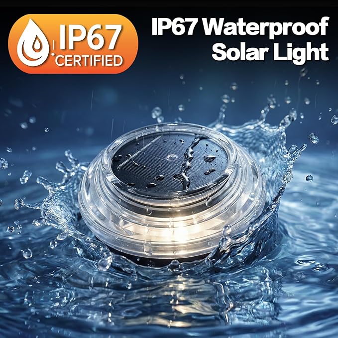Solar Ground Lights 8 Pack Landscape Lighting 3000K Solar Lights Outdoor IP67 Waterproof Solar Garden Lights for | Lumora