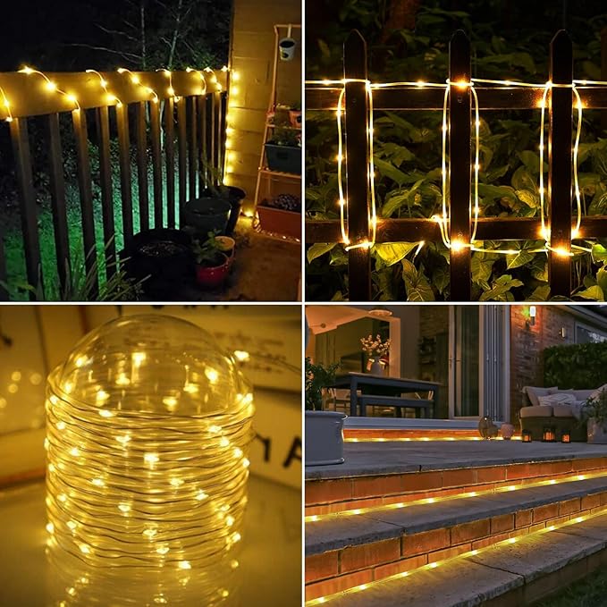 Jnaurb 2-Pack Battery Operated Rope Lights for Outside, Total 66FT 200LED 8 Modes Battery Operated String Lights | Lumora
