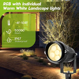 Junview Christmas RGB Color Changing Low Voltage Landscape Lights LED Landscape Lighting Remote Control Outdoor | Lumora