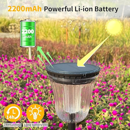 Bright Solar Pathway Light 1 Pack,High Lumen 2-in-1 Cool and Warm,Solar Yard Lights Outdoor Waterproof IP65, Auto On/Off Solar Powered Outdoor Lights for Patio,Walkway