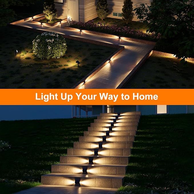 12 Pack Solar Powered Stair Lights Outdoor Waterproof Warm White Lamps for Deck Step Safety Outside Decorative LED | Lumora