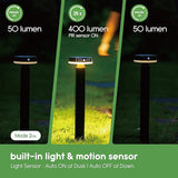 20" Solar Landscape Lights - Outdoor Solar Lights for Yard - PIR Sensor & Two Light Modes - 50lm & 400lm | Lumora