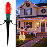 C9 Christmas String Lights Outdoor - 25.7 Feet 20 LED Christmas Pathway Lights with 20 Stakes Connectable | Lumora
