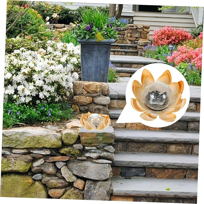 Solar Flower Decorative Light Yellow LED Outdoor Landscape Lighting Energy Saving Solar Lights for Pathway Patio