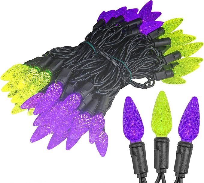 ‎‎‎Novelty Lights 24FT 70 LED C6 LED Halloween String Lights, Outdoor Christmas Tree Commercial Grade LED String | Lumora