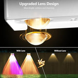 Brizled White Solar Fence Lights Outdoor, 11 Modes & 9 Colors Color Changing Solar Wall Lights, 100 Lumens IP65 | Lumora