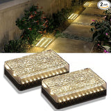 2 Pack Solar Paver Lights Outdoor – 6×9 Inch Waterproof IP67 Recessed Solar LED Paver Lights, Heavy Duty, Warm | Lumora