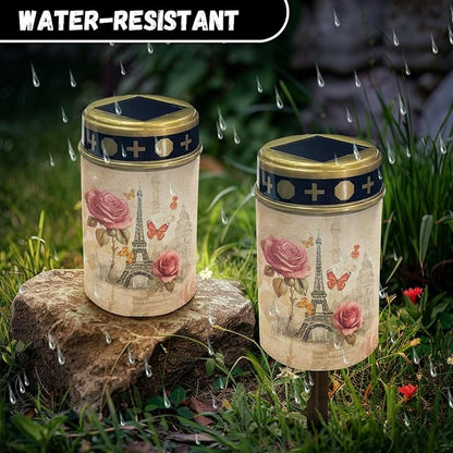 Paris Tower Solar Garden Lights Walkway Solar Lights Landscape Solar Lantern Outdoor Waterproof Solar Pathway Lights Solar Walkway Lights Outdoor Table Lamp