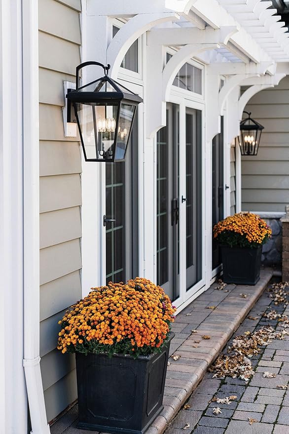 Hinkley Alford Place 2568MB-LL Extra Large Outdoor LED Wall Mount Lantern - Die Cast Aluminum Frame, Sealed Clear Glass, Dimmable - Museum Black