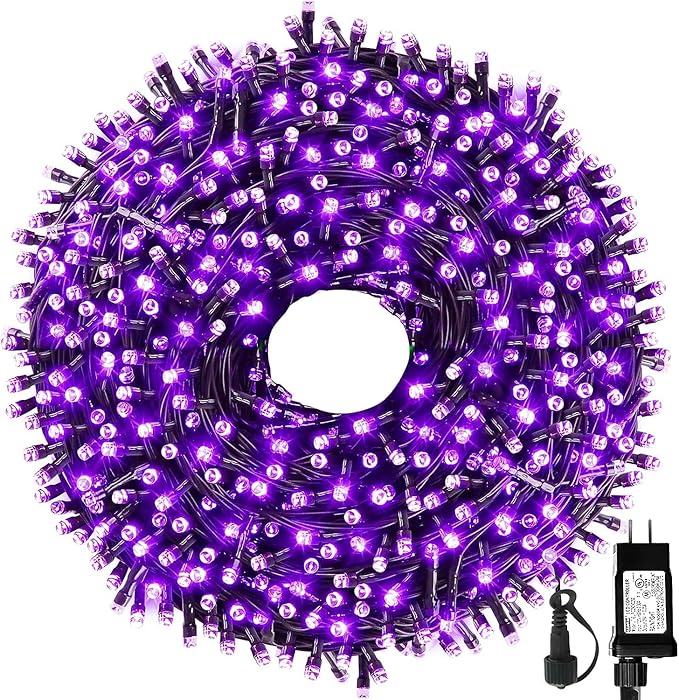 105FT 300LEDs Christmas Lights Outdoor Indoor 8 Modes for Christmas Tree Party Decoration, 100% UL Listed (Purple | Lumora