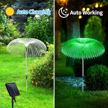 Solar Outdoor Lights 6 Pack 7 Colors Changing Jellyfish Light Outdoor Waterproof Solar Flowers Garden Lights for Yard Pathway Lawn Festival Wedding Party Decoration