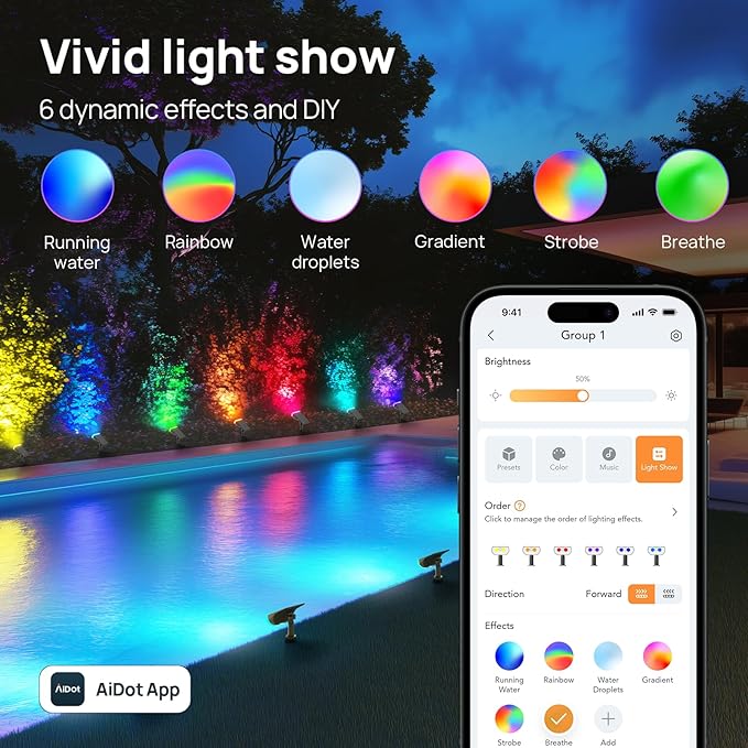 Linkind Smart Solar Lights Outdoor SL5 with Motion Sensor, APP Control Color Changing Solar Spot Lights Outdoor | Lumora