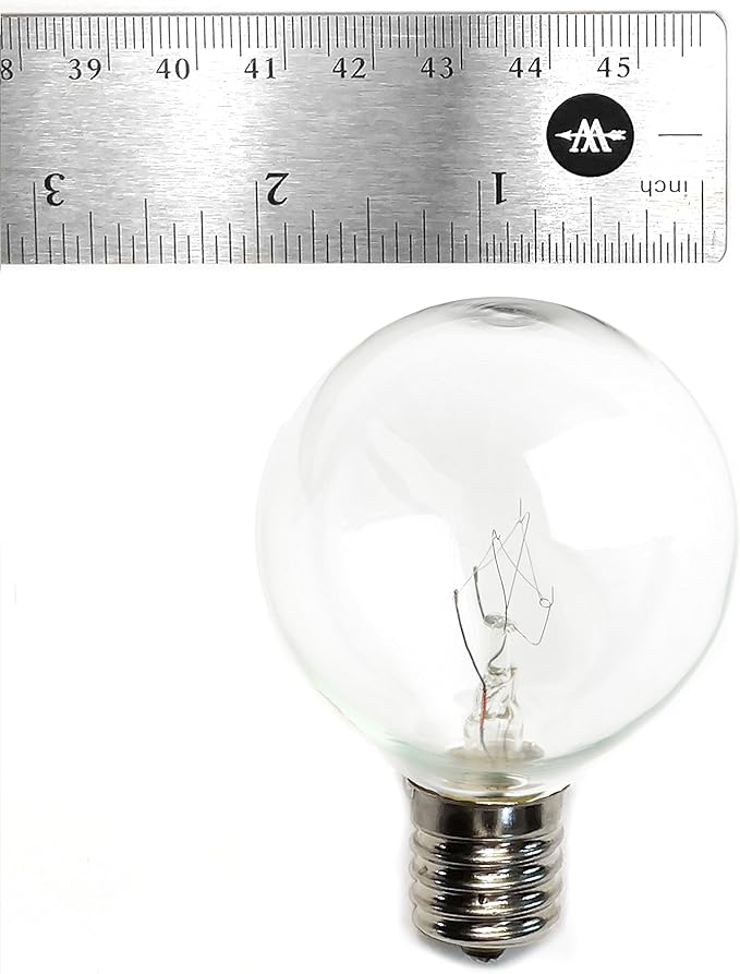 Hometown Evolution, Inc. 100 Foot C9 Commercial Exterior Globe String Lights with 80 G50 2 Inch Clear Bulbs (White Wire) for Weatherproof Heavy Duty Vintage Outside Lighting