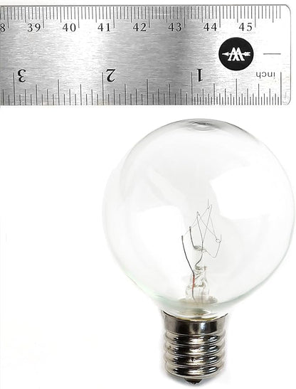 Hometown Evolution, Inc. 25 Foot C9 Commercial Exterior Globe String Lights with 20 G50 2 Inch Clear Bulbs (White Wire) for Weatherproof Heavy Duty Vintage Outside Lighting