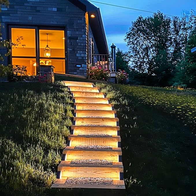 Solar Step Lights - 8 Pack Waterproof IP67, Outdoor Deck & Staircase Lights (Warm Brown) | Lumora