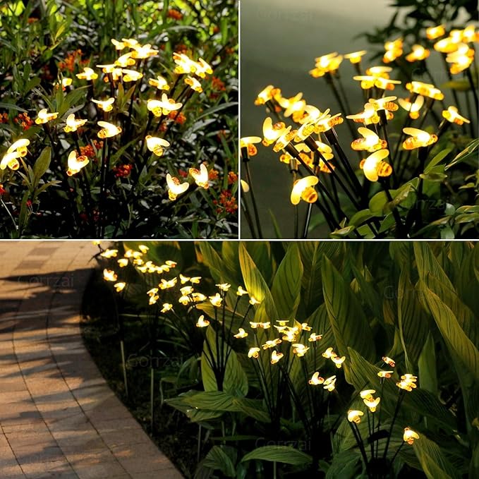 Solar Firework Lights 2Pcs Garden Lights Outdoor Waterproof, 120 LED Distribution in 40 Branches Copper Wire | Lumora