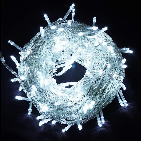 FULLBELL 33ft 100 LED Memory Pure Wire String Lights, Indoor/Outdoor, White (100LED), 5W, 125V, 3000K, Water | Lumora