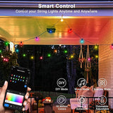 96FT Outdoor String Lights, DIY Infinite Colors, Music Sync Dimmable, WiFi Alexa/Google Assistant Compatible | Lumora