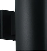 VAXCEL Chiasso Modern Outdoor Porch Light, 5" W x 14.25" H 2-Light Black Cylinder Wall Sconce, Waterproof Up and | Lumora