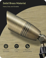EDISHINE Solid Brass Outdoor Landscape Spotlights, 3CCT MR16 Bulb Included, 12V LED Low Voltage Landscape Lighting | Lumora