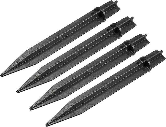 MECCANIXITY Plastic Ground Spikes 8.2 Inch Landscape Stakes Light Replacement for Solar Torch Lamps of Garden Pathway, Pack of 4