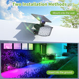 Solar Color Changing Spot Lights Outdoor, [9 Modes/4 Pack] Solar Christmas Lights Outdoor Waterproof IP65 | Lumora