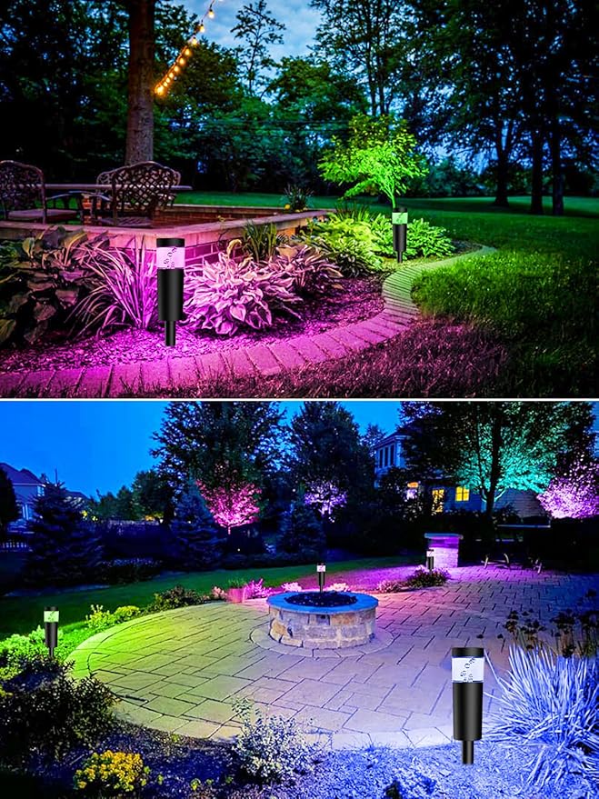 5W RGBW Low Voltage Landscape Pathway Lights with Connectors 12V Outdoor Color Changing Landscape Lighting LED | Lumora