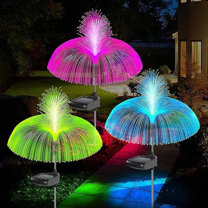 AcaJoe Solar Lights Outdoor 3 Pack 7 Colors Changing Jellyfish Solar Garden Lights Outside Waterproof for Yard Pathway Lawn Festival Wedding Party Decoration