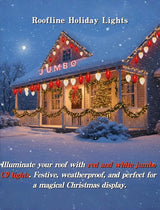 16FT Outdoor Christmas Decorations,Jumbo Red and White Giant Christmas Lights Outdoor with 10 LED Clear Red and | Lumora