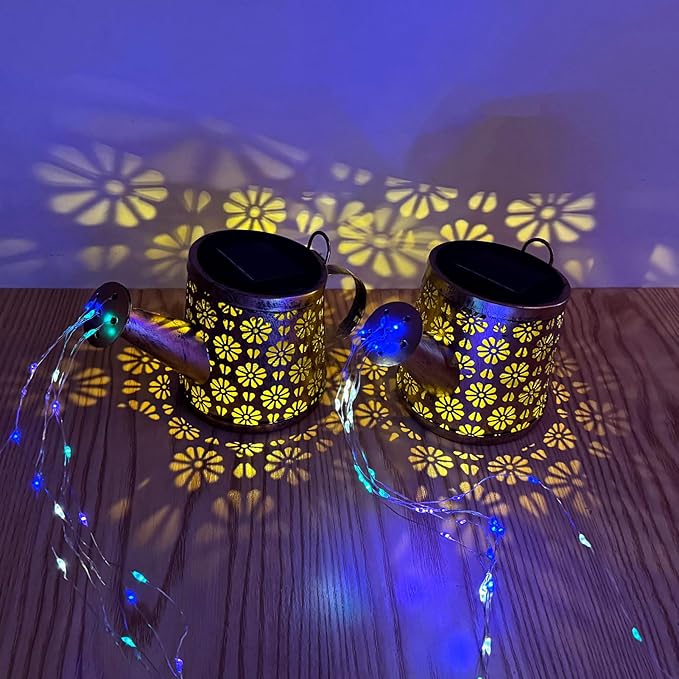 Solar Watering Can Lights Outdoor, IP65 Waterproof Garden Decor Solar Garden Light 8 Multi-Color Changing Modes One | Lumora