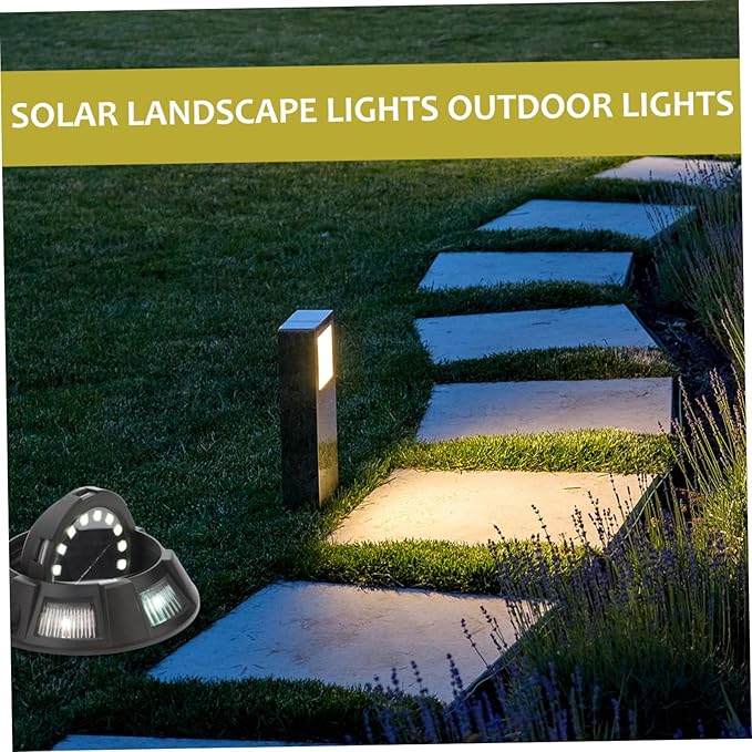 Mipcase 4pcs Solar Ground Lights Outdoor Decorative Pathway Lights Solar Garden for Patio Lawn Walkway