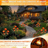 Solar Flowers Outdoor Waterproof, Unique Solar Powered LED Marigold Stake Lights with Monarch Butterflies for | Lumora