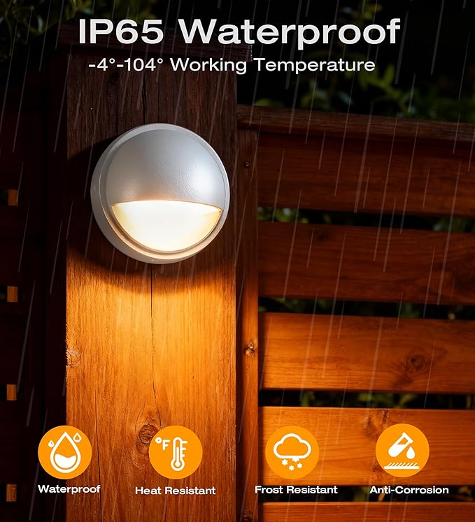 CLOUDY BAY [12 Pack] 3CCT Low Voltage LED Deck Lights Outdoor,2700K/3500K/5000K Selectable,Landscape Step Stair | Lumora