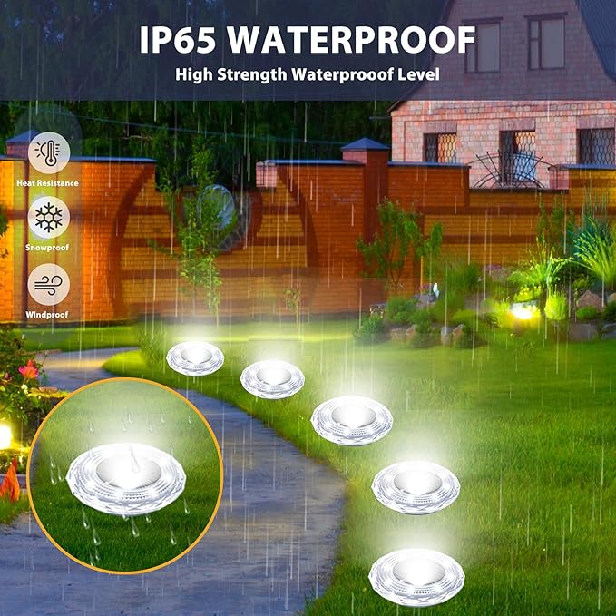 Solar Ground Lights 8 Pack Waterproof Outdoor Solar Lights for Yard Led Solar Garden Lights Bright Solar Powered | Lumora