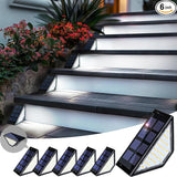 6 Pack Solar Step Lights for Outside, 24 LEDs Solar Stair Lights Waterproof IP65, Solar Deck Lights Outdoor Decor | Lumora