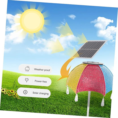 Balacoo Solar Powered Umbrella Stake Light for Garden Waterproof Decorative Landscape Projection Light Creative Iron Art Design for Courtyard and Pathway
