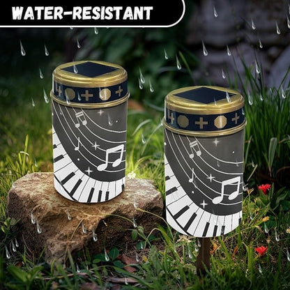 Solar Lights Piano Note Star for Garden Cemetery Lamp Warm White Led Grave Light Lightweight Memorial Sympathy Gift