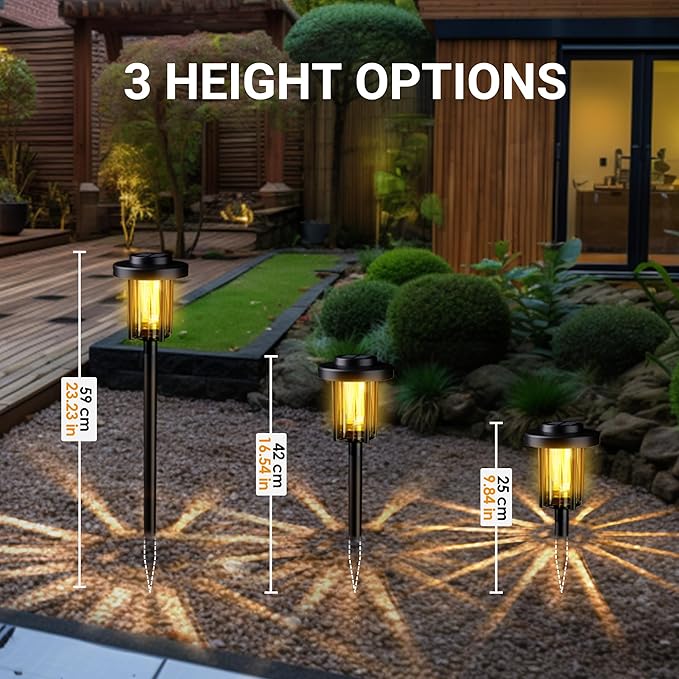 Solar Pathway Lights, 4 Pack Solar Light Outdoor IP65 Waterproof Landscape Lighting for Garden, Path, Yard, Walkway, Outdoor Decor Warm White