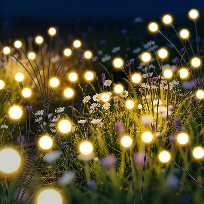 Solar Lights Outdoor-4Pack 32LEDs Solar Garden Firefly Lights Outside,Solar Powered Light Outdoor and Garden | Lumora