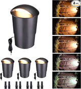 In Ground Landscape Lighting Low Voltage - 2700K-5000K 5 Color Selectable LED IP67 Well Lights, Turret Top 12V | Lumora