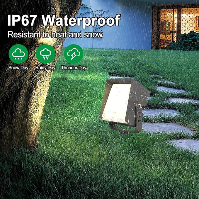 Led Landscape Outdoor Spot Light with Anti-Glare Cap - Heavy Duty Waterproof IP65 120V 270⁰ Adjustable Mount, 3000K | Lumora